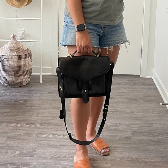 Opening Ceremony 3 Zipper Leather Satchel Purse - Picture 13 of 13